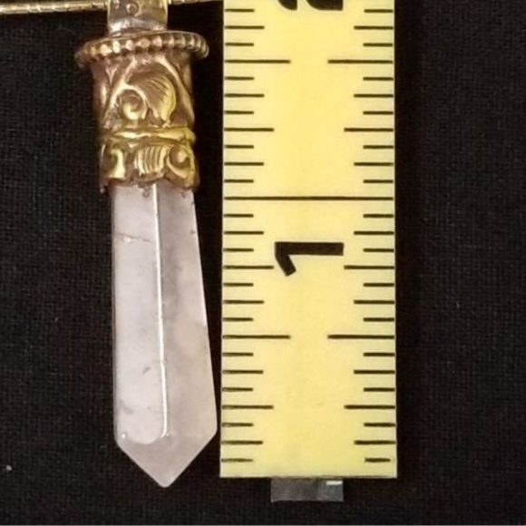 sterling silver chain with crystal pendent - Picture 5 of 5